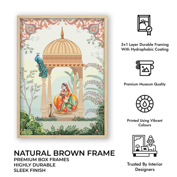 Queen &amp; Peacock - Mughal Art