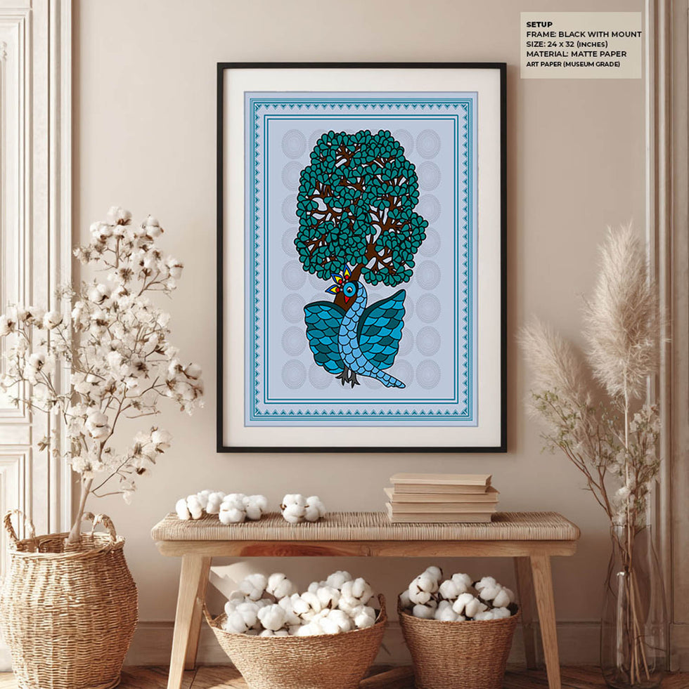 Serene Peacock - Gond Art