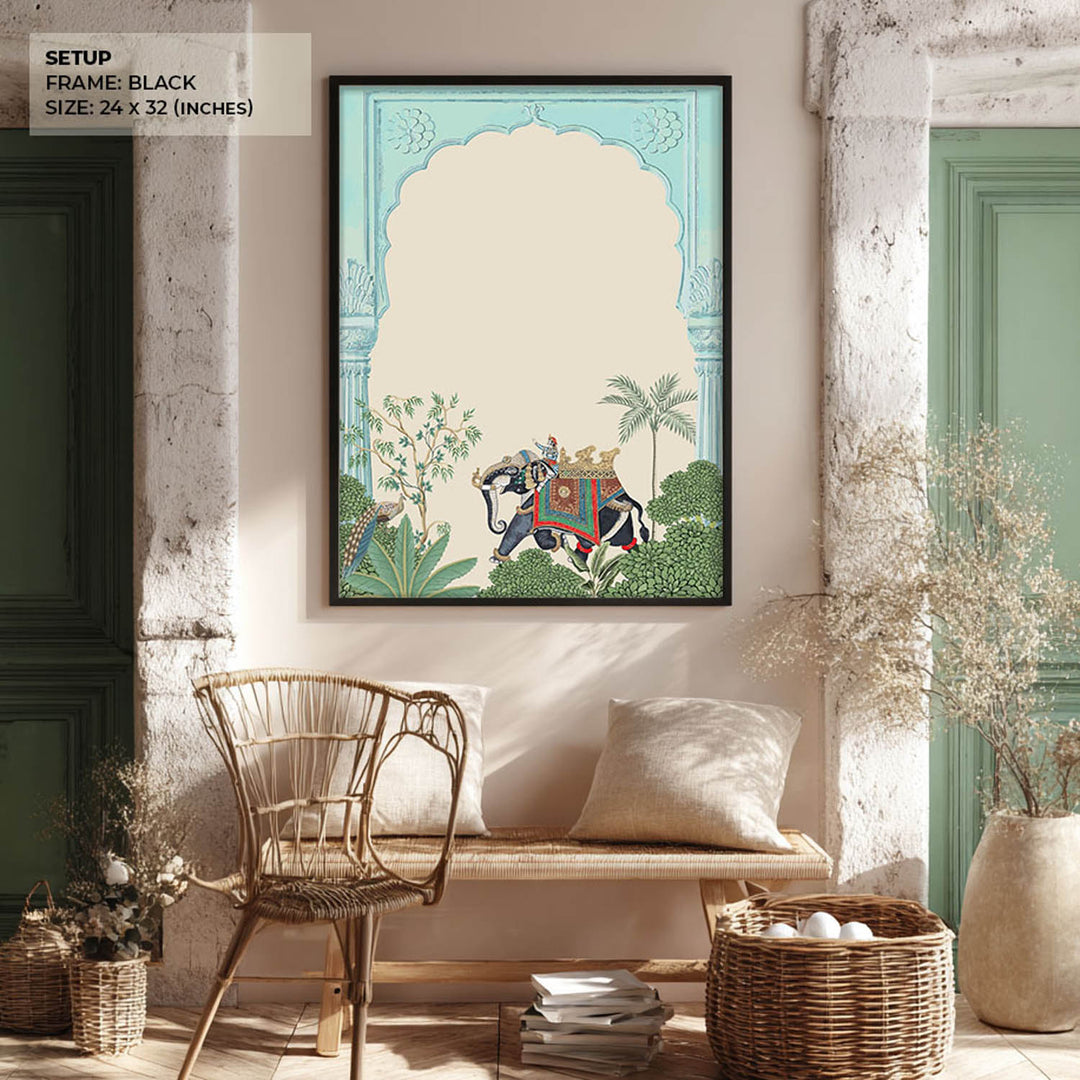 Traditional Indian Elephant - Jharokha Art