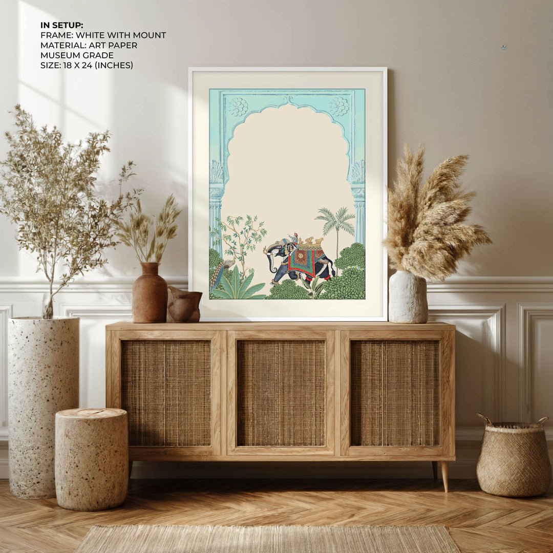 Traditional Indian Elephant - Jharokha Art