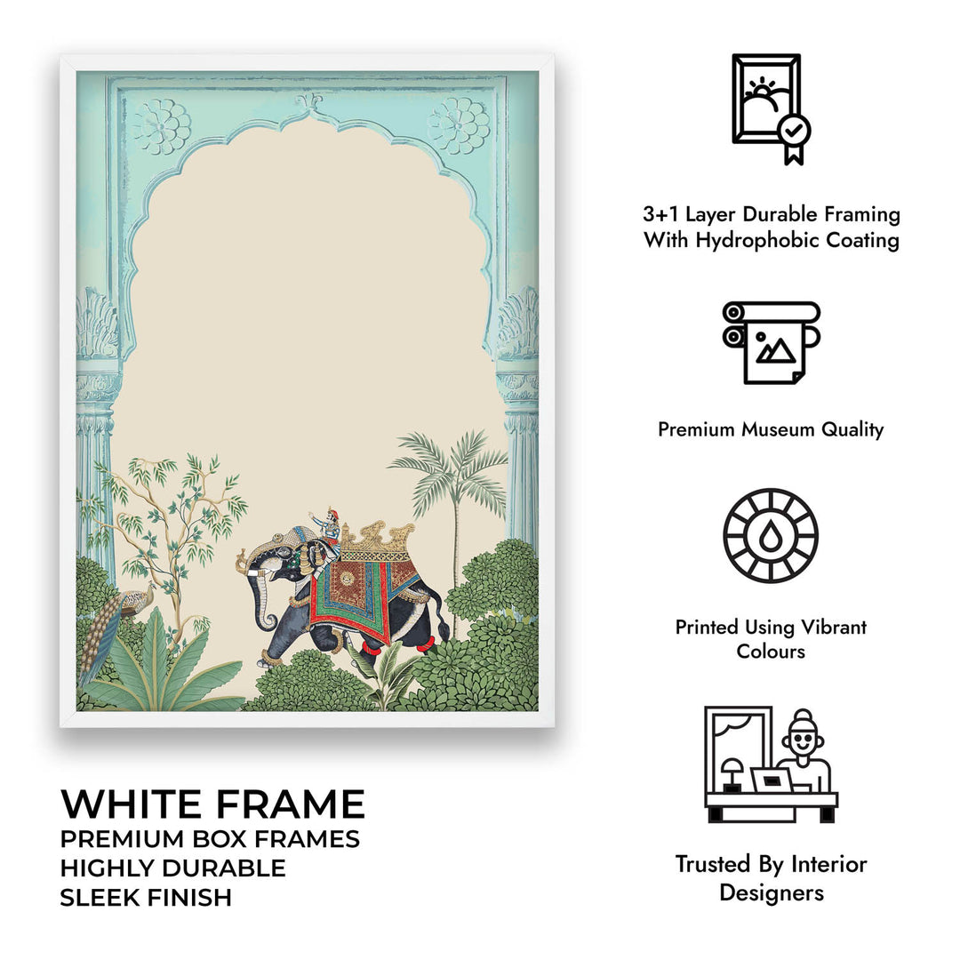 Traditional Indian Elephant - Jharokha Art