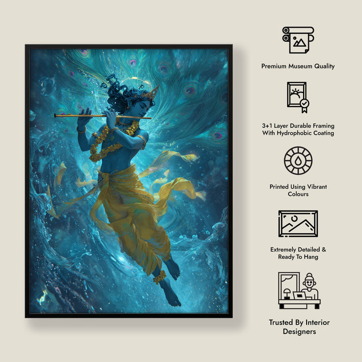 Krishn Painting – Flute Wall Art
