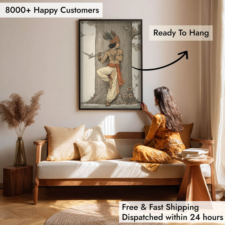 Krishna Flute Vastu Painting – Lord Krishna Wall Art