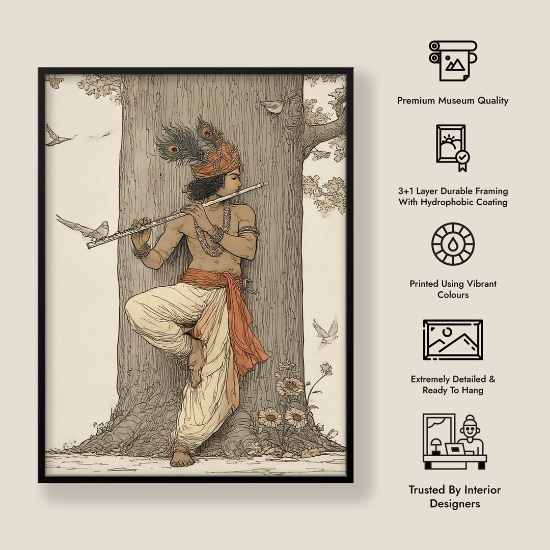 Krishna Flute Vastu Painting – Lord Krishna Wall Art