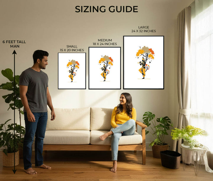 Krishna Playing Flute Under Tree – Vastu Painting