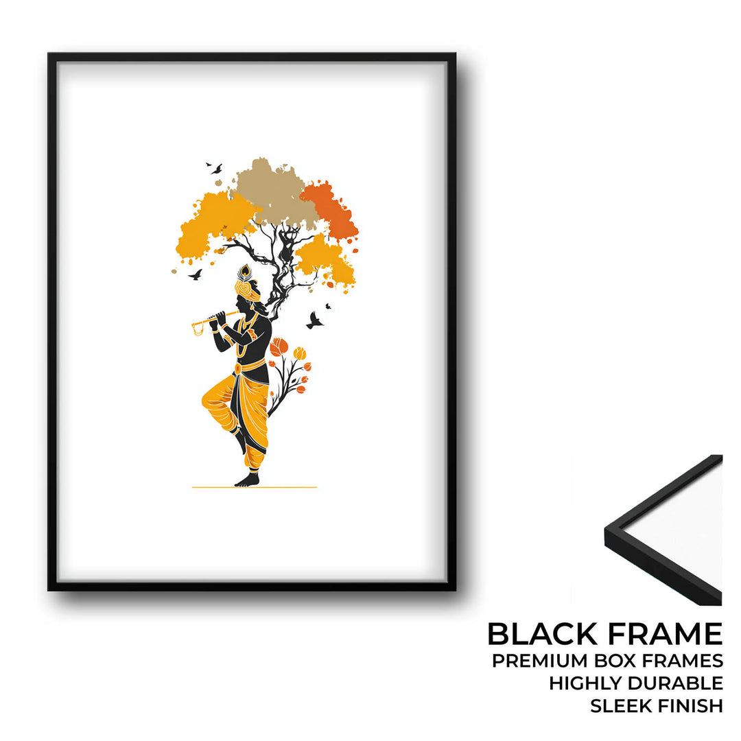 Krishna Playing Flute Under Tree – Vastu Painting