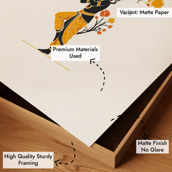 Krishna Playing Flute Under Tree – Vastu Painting