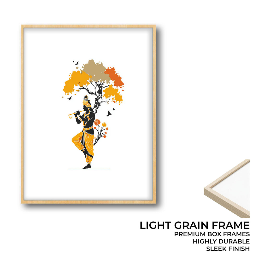 Krishna Playing Flute Under Tree – Vastu Painting