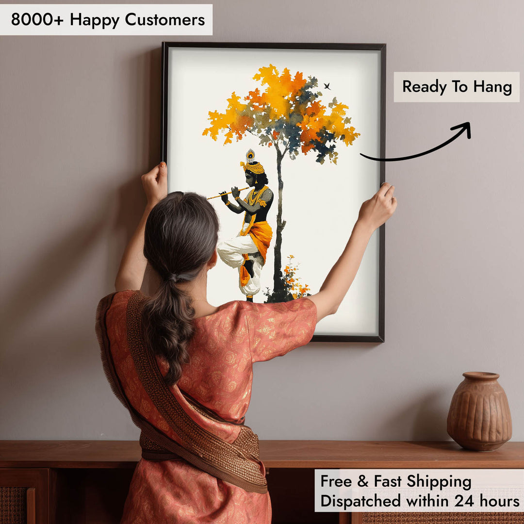 Krishna Under the Tree – Vastu Painting