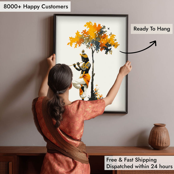 Krishna Under the Tree – Vastu Painting