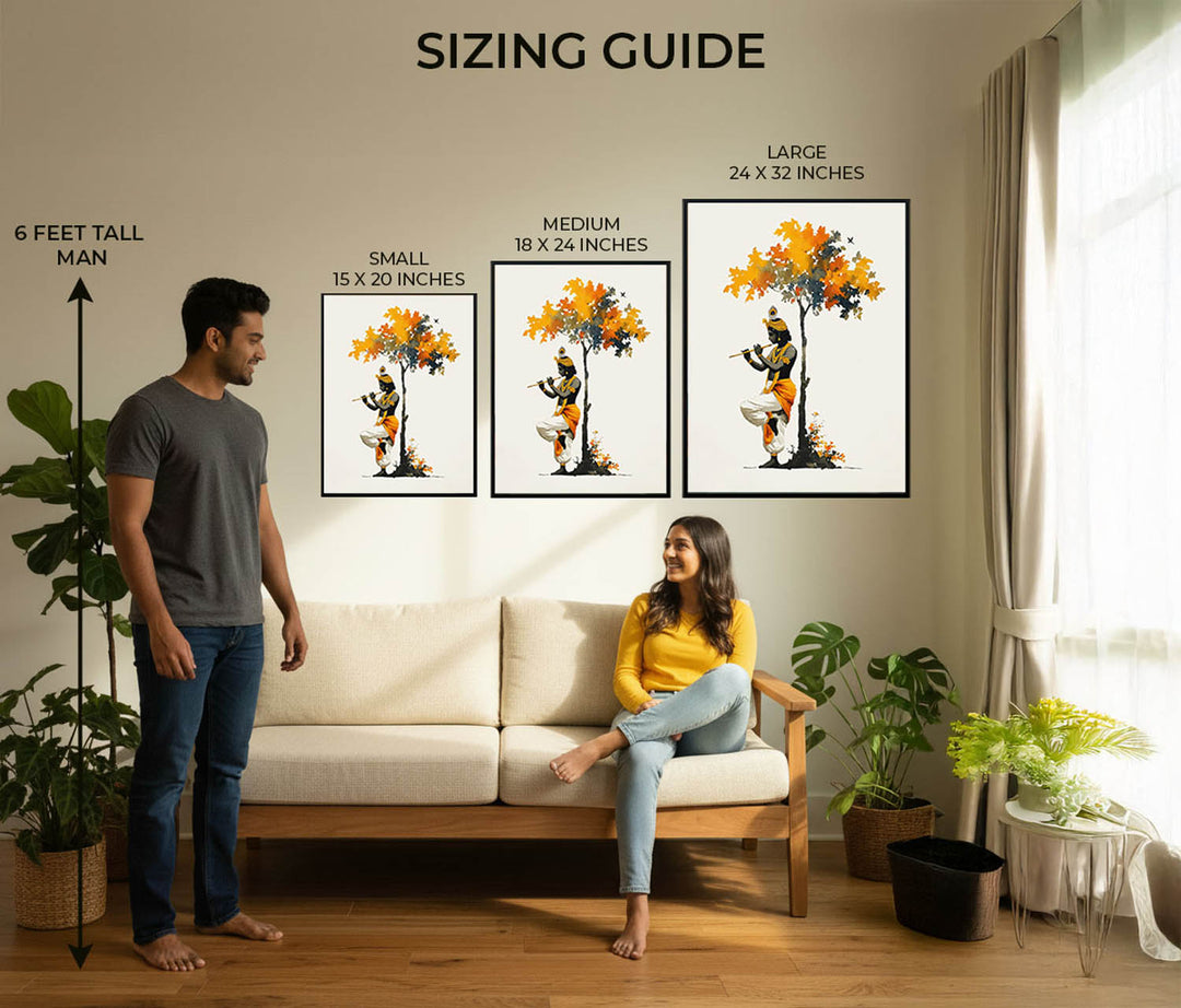 Krishna Under the Tree – Vastu Painting