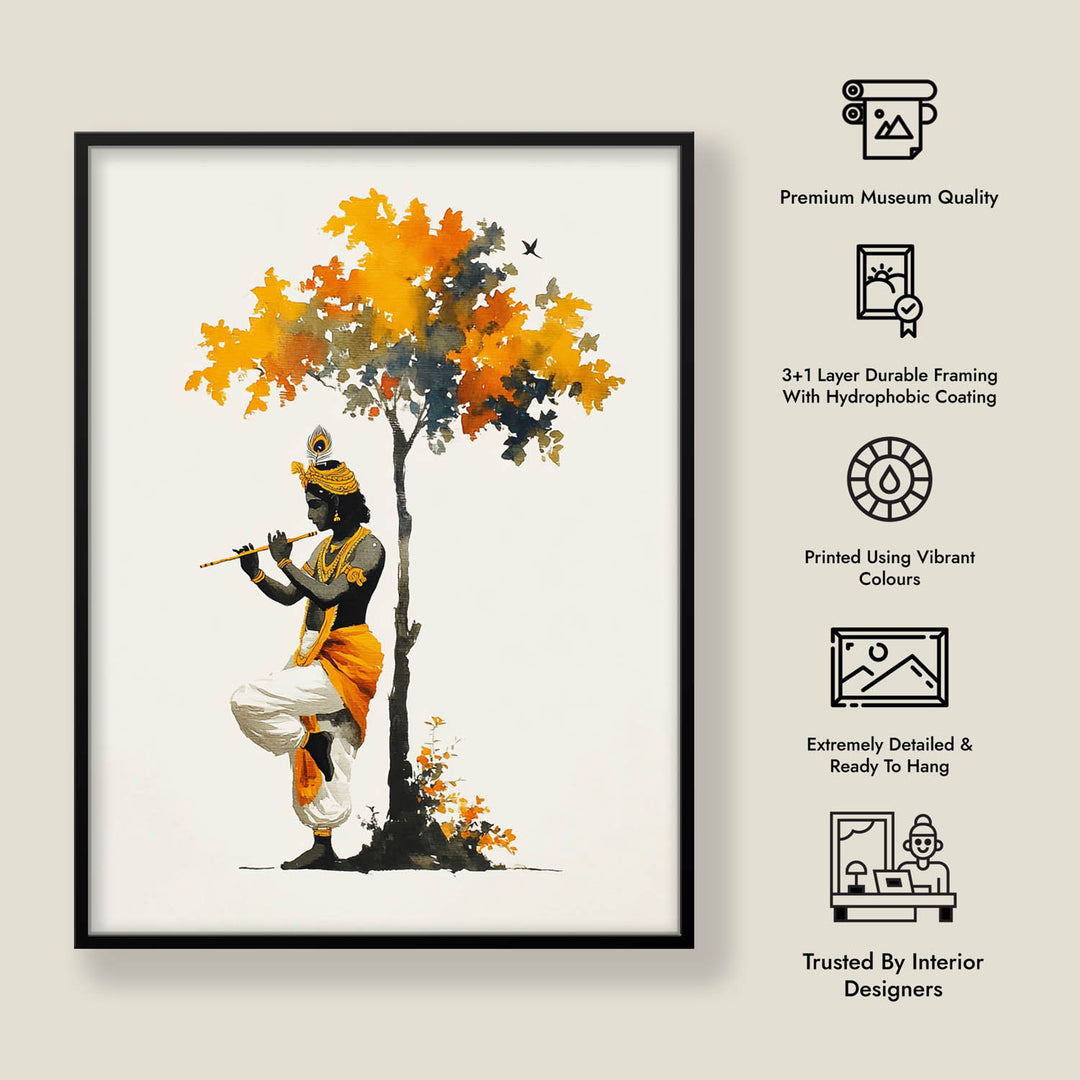 Krishna Under the Tree – Vastu Painting