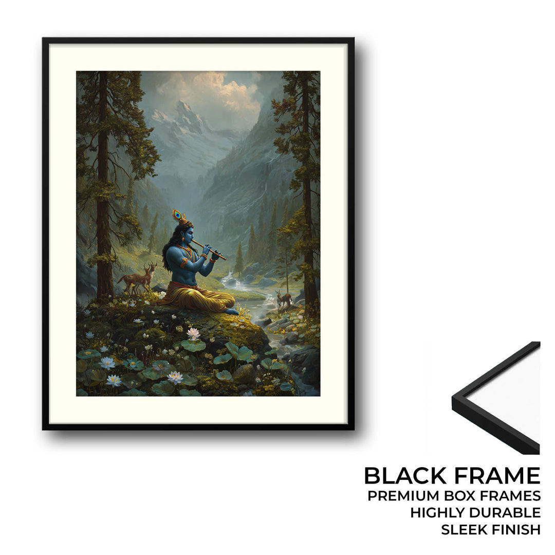 Krishna in the Valley Painting – Divine Flute