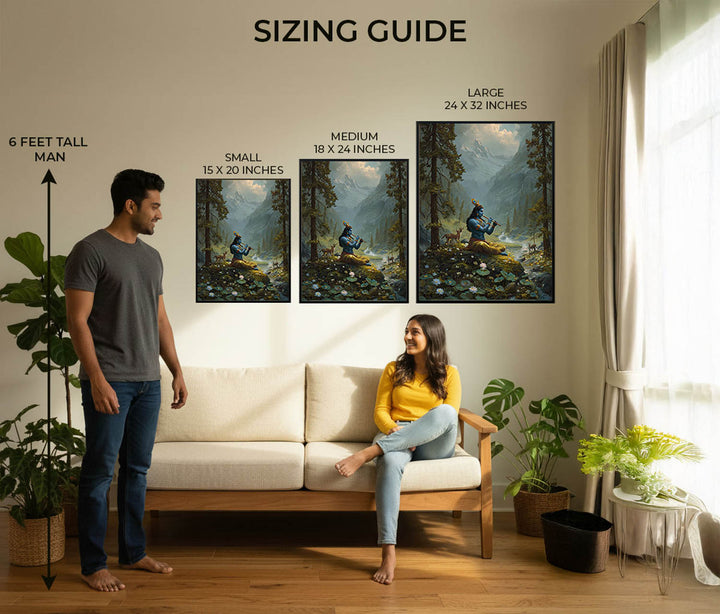 Krishna in the Valley Painting – Divine Flute