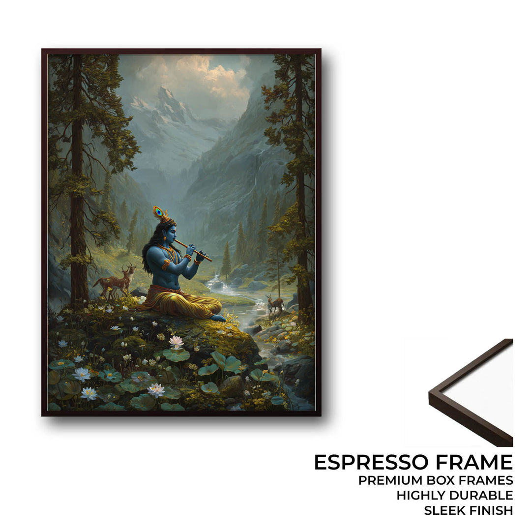 Krishna in the Valley Painting – Divine Flute