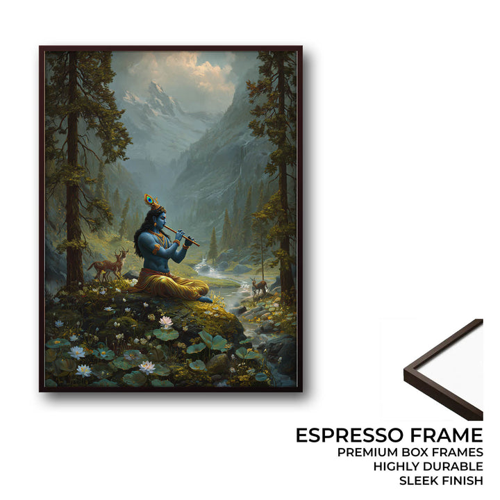 Krishna in the Valley Painting – Divine Flute