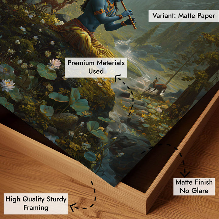 Krishna in the Valley Painting – Divine Flute