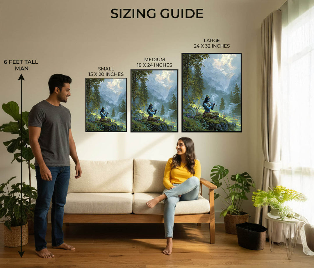 Krishn in the Valley Painting – Divine Flute