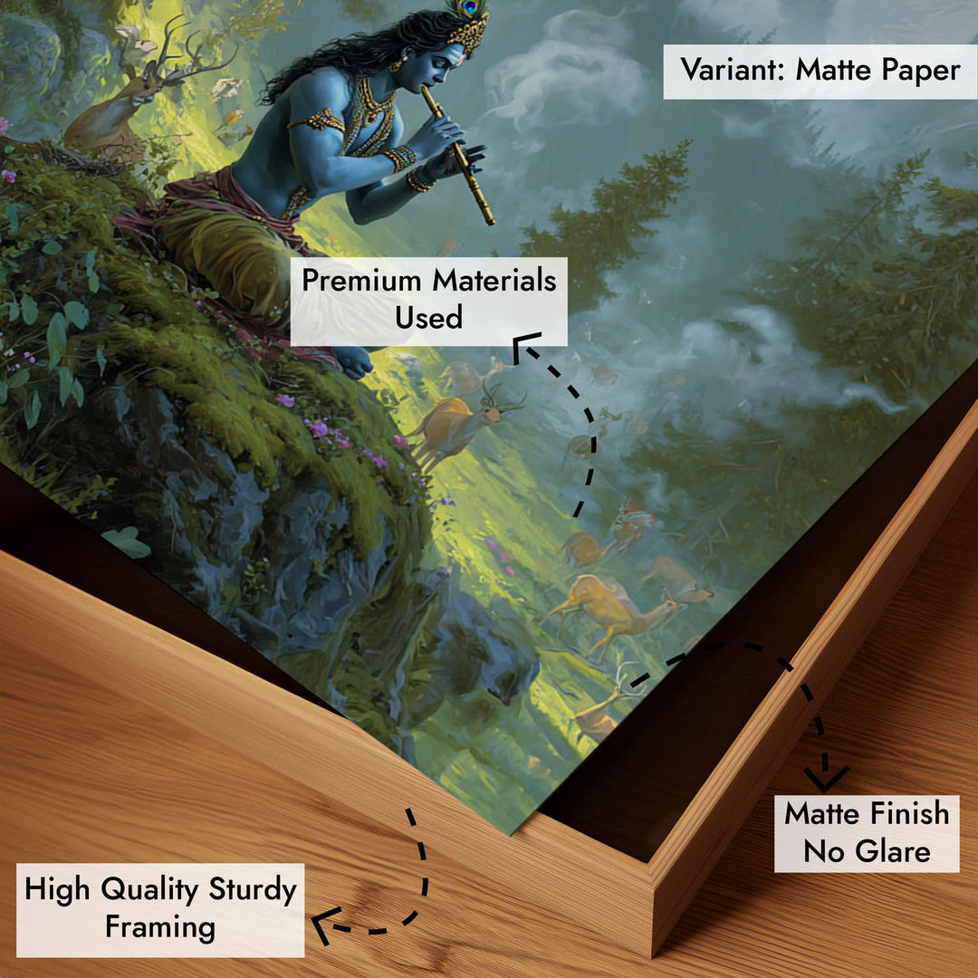 Krishn in the Valley Painting – Divine Flute