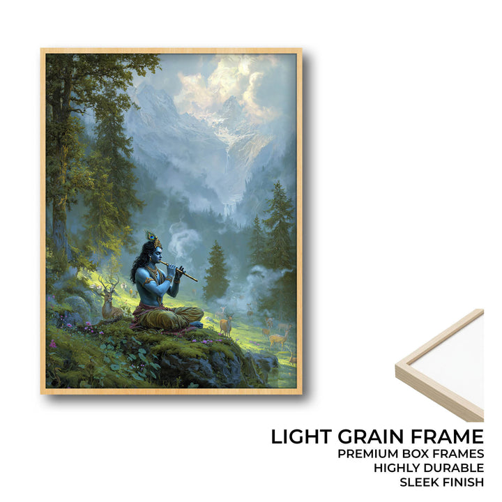Krishn in the Valley Painting – Divine Flute