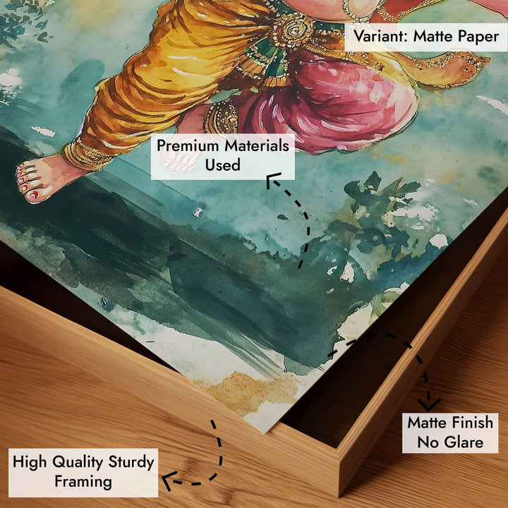 Lord Ganesh Dancing  - God Painting