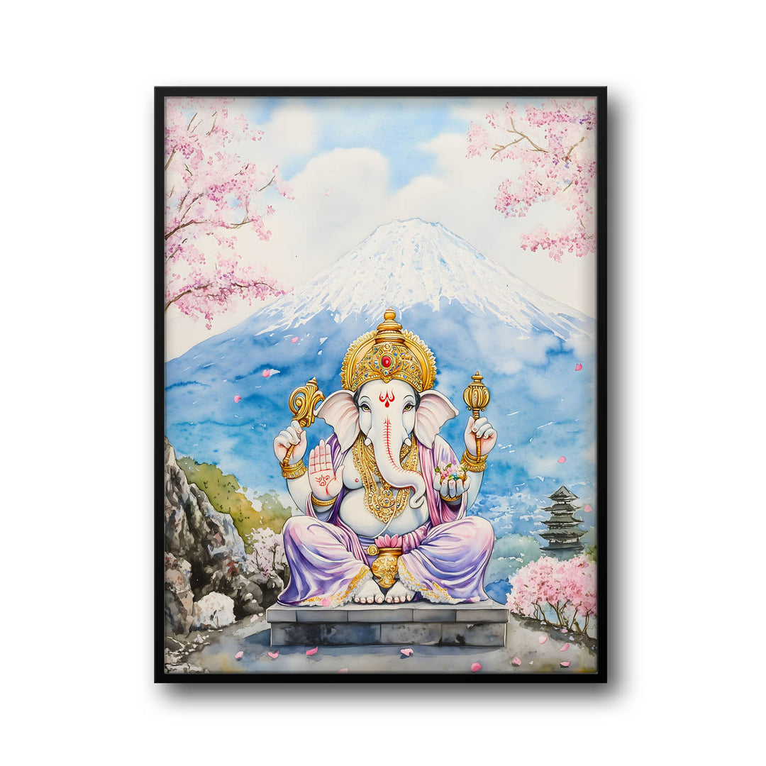 Lord Ganesha sitting in Himalaya - Vastu Painting