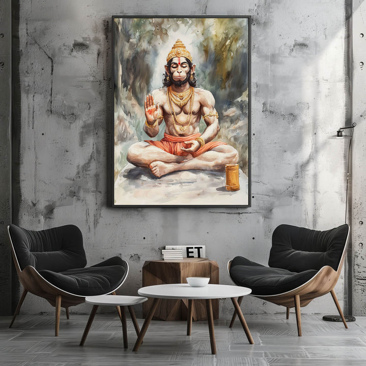 lord-hanuman-meditating-vastu-painting