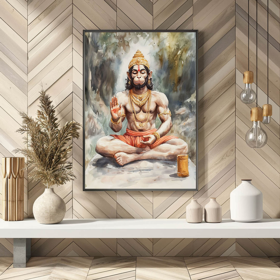 lord-hanuman-meditating-vastu-painting