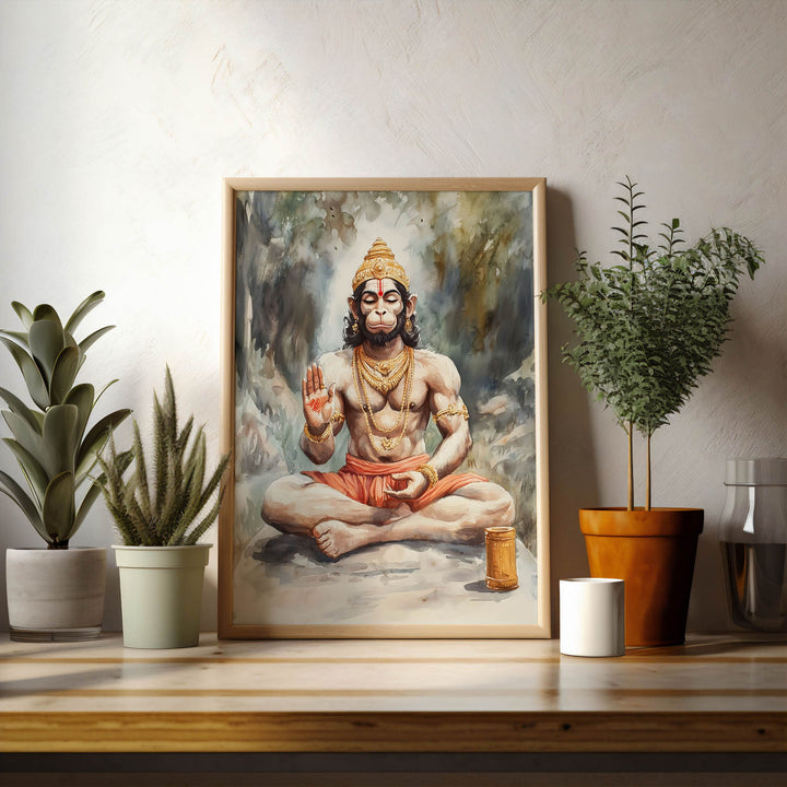 lord-hanuman-meditating-vastu-painting