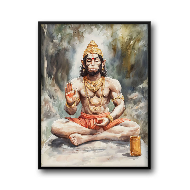 Lord Hanuman Meditating - Vastu Painting
