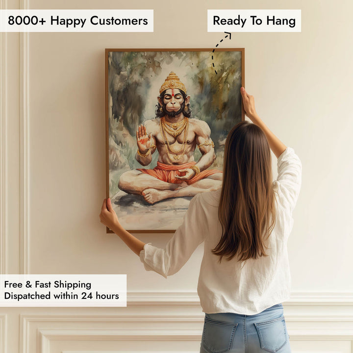 Lord Hanuman Meditating - Vastu Painting