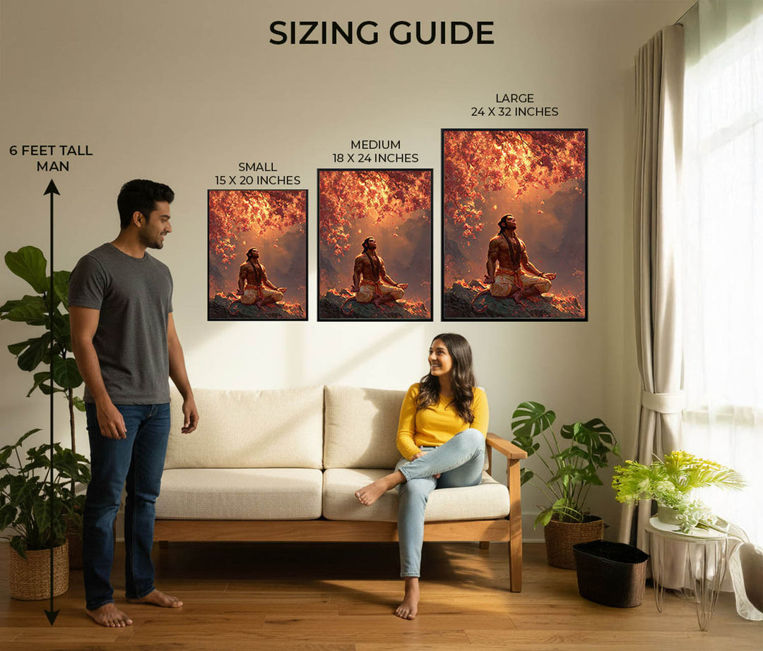 Lord Hanuman Meditation Painting – Vastu Wall Art