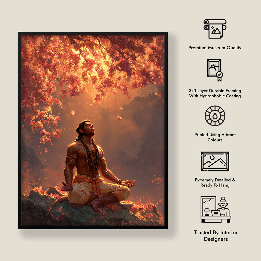 Lord Hanuman Meditation Painting – Vastu Wall Art