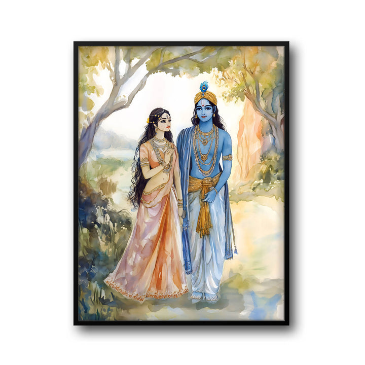 Lord Krishn & Goddess Radha  - Vastu Painting