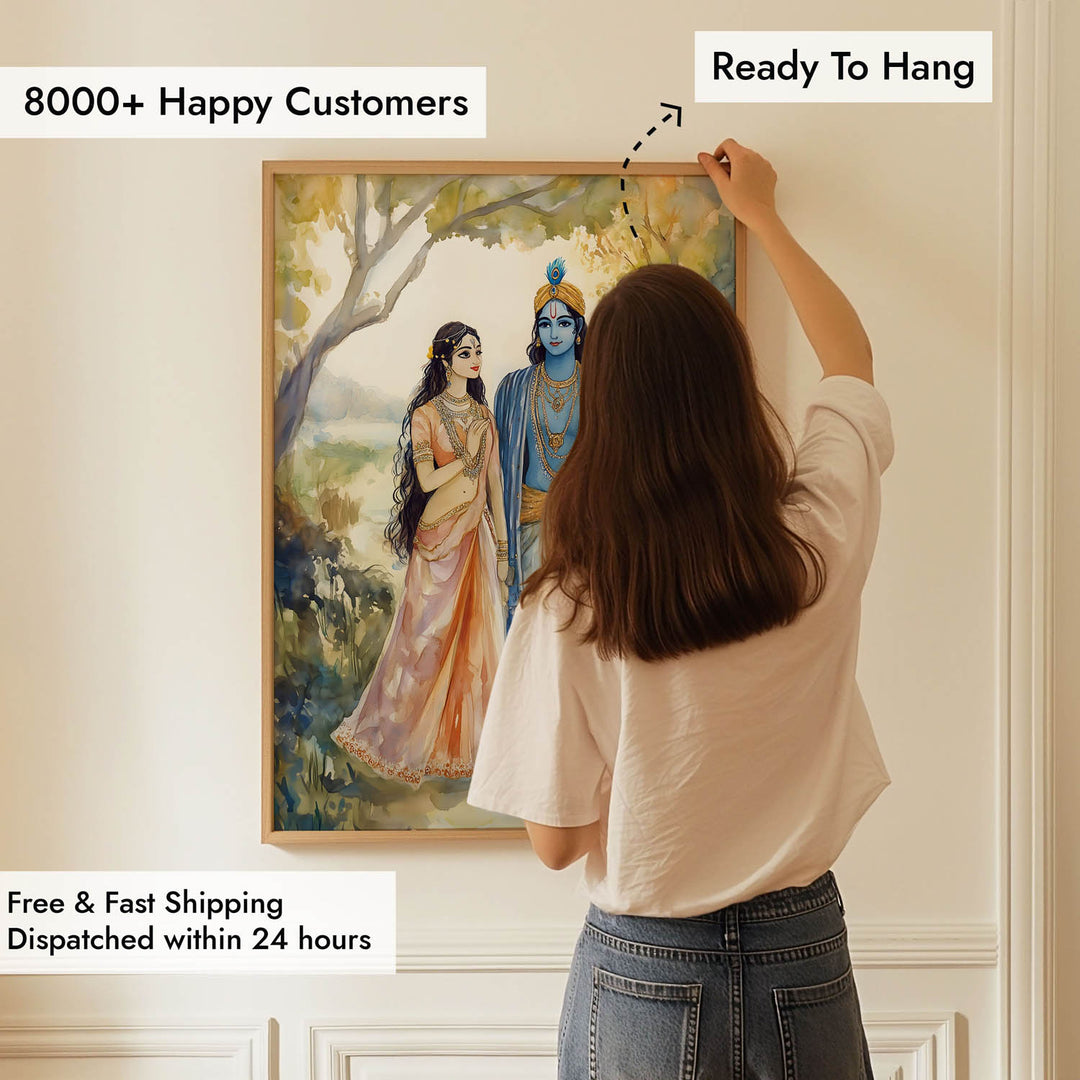 Lord Krishn & Goddess Radha  - Vastu Painting