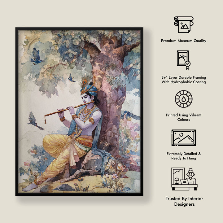 Lord Krishna Flute Painting – Vastu Wall Art