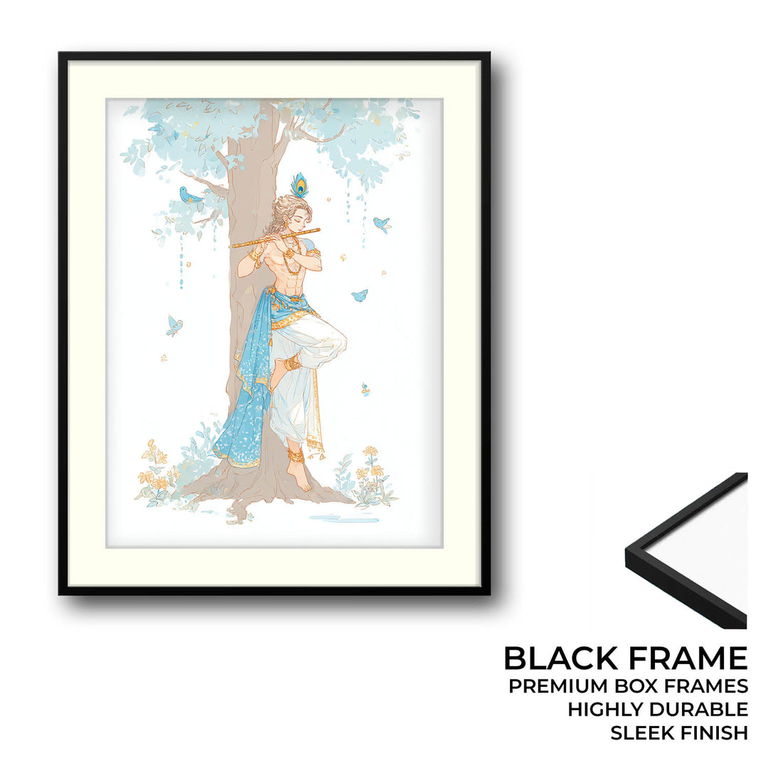Lord Krishna Flute Wall Art – Vastu Painting for Home Decor