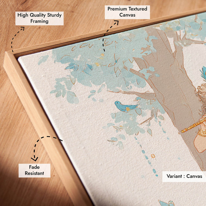 Lord Krishna Flute Wall Art – Vastu Painting for Home Decor