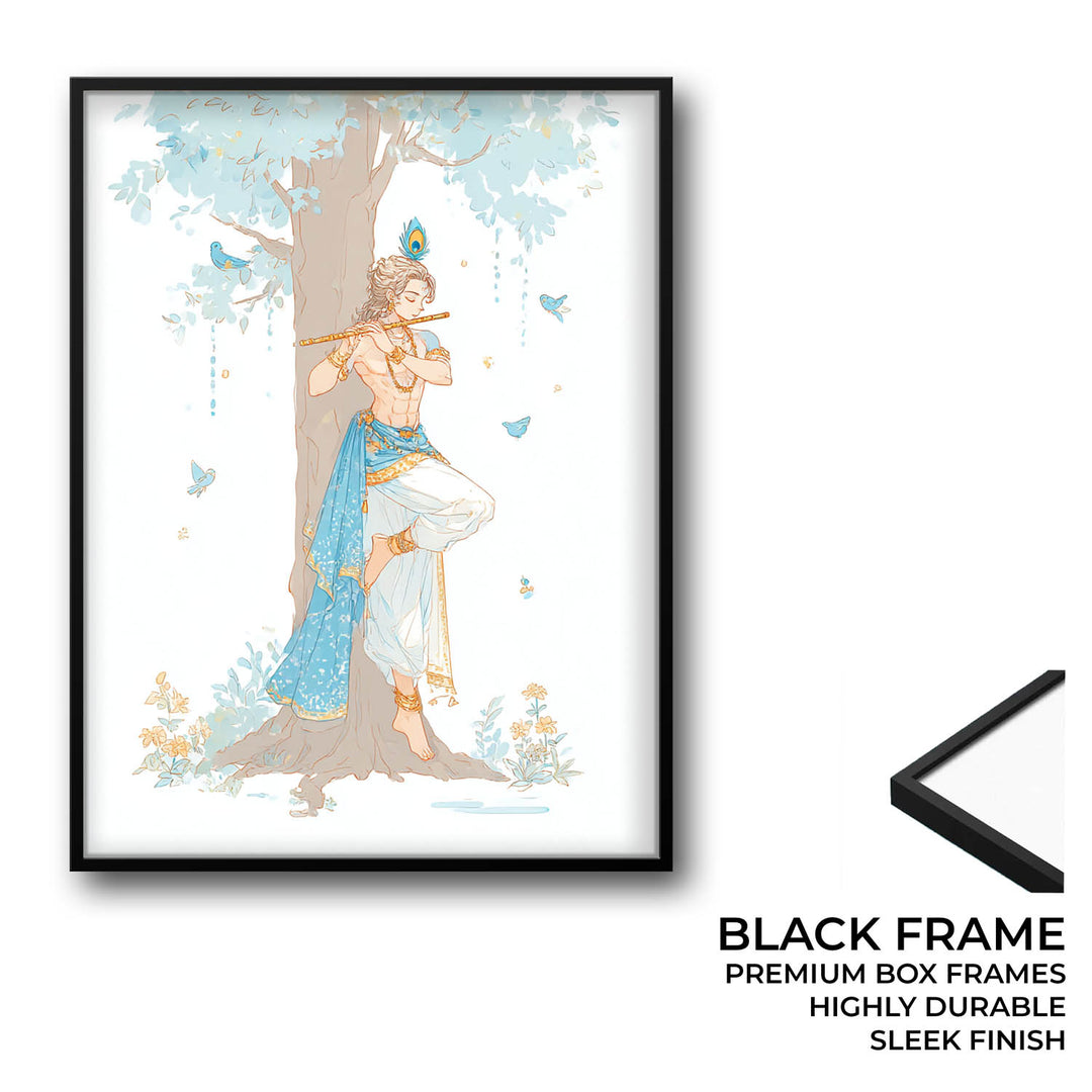 Lord Krishna Flute Wall Art – Vastu Painting for Home Decor