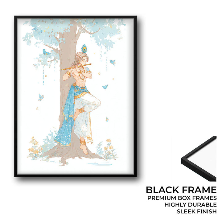 Lord Krishna Flute Wall Art – Vastu Painting for Home Decor