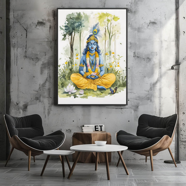 lord-krishna-meditating-vastu-painting