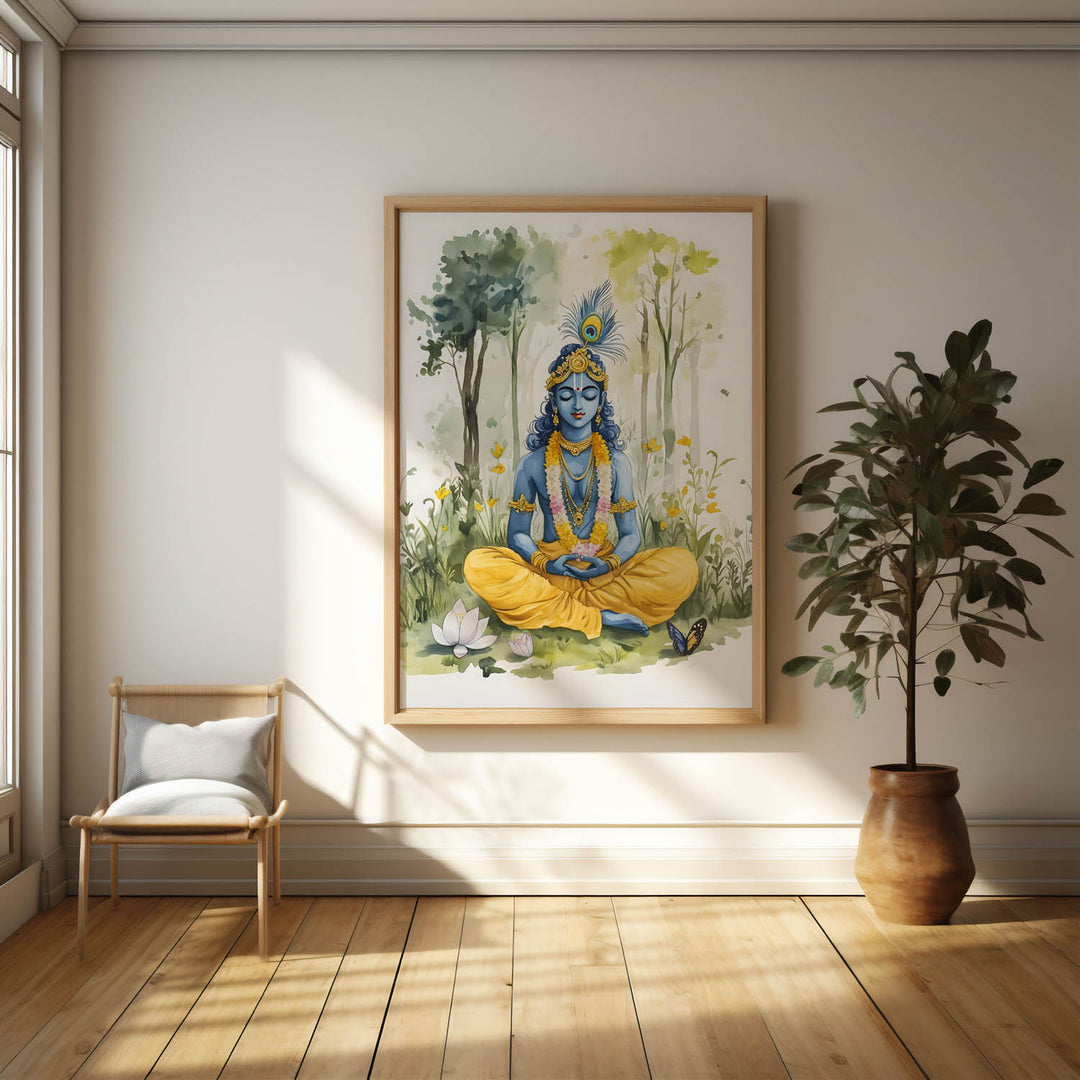 lord-krishna-meditating-vastu-painting
