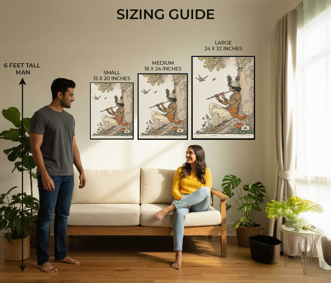 Lord Krishna Playing Flute Painting – Vastu Wall Art