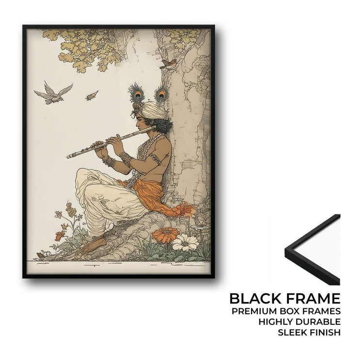 Lord Krishna Playing Flute Painting – Vastu Wall Art