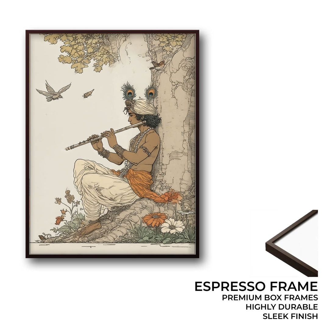 Lord Krishna Playing Flute Painting – Vastu Wall Art