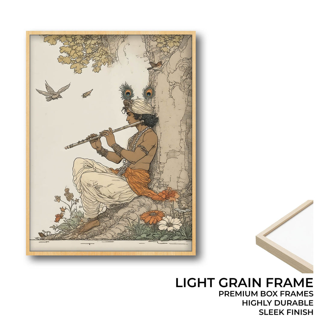 Lord Krishna Playing Flute Painting – Vastu Wall Art