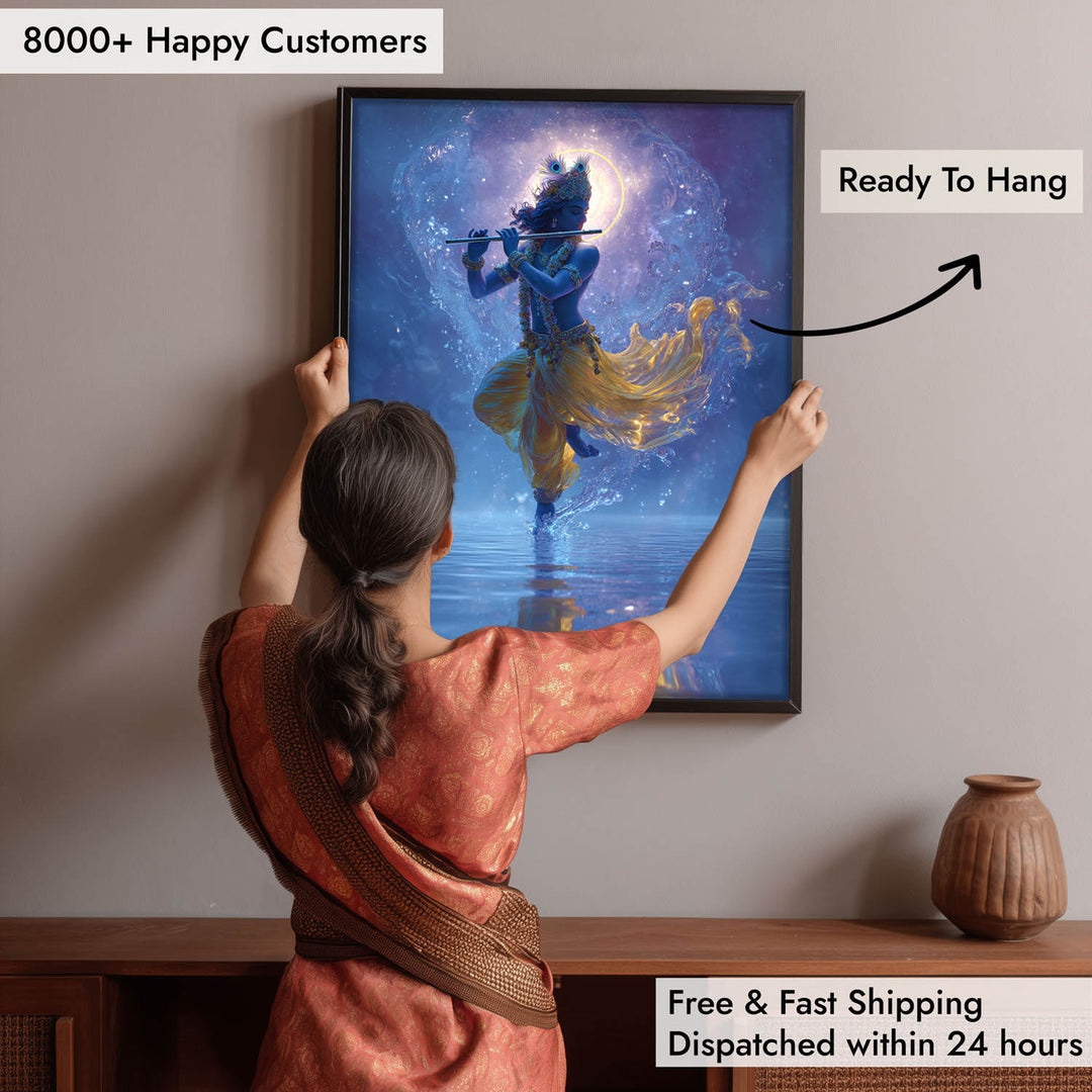 Lord Krishn with Flute - Vastu Painting