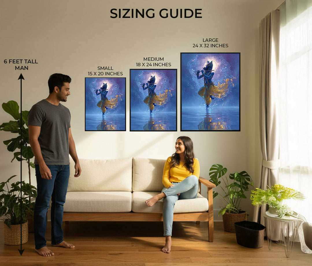 Lord Krishn with Flute - Vastu Painting