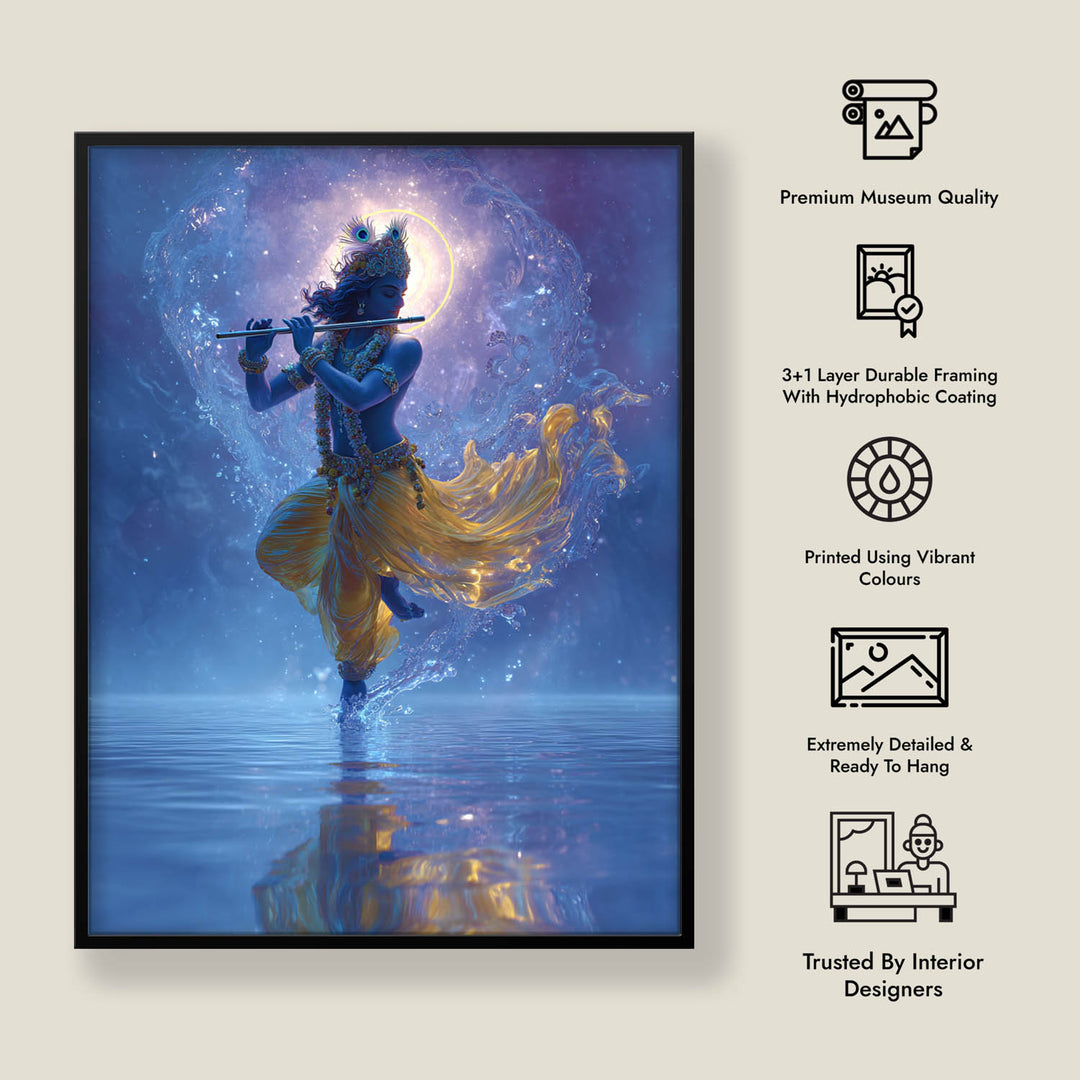 Lord Krishn with Flute - Vastu Painting