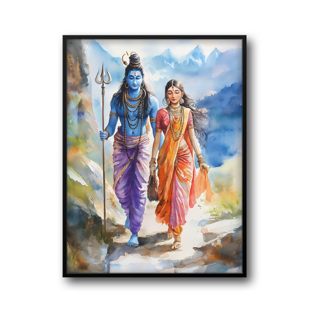 Lord Shiv & Goddess Parvati - Vastu Painting